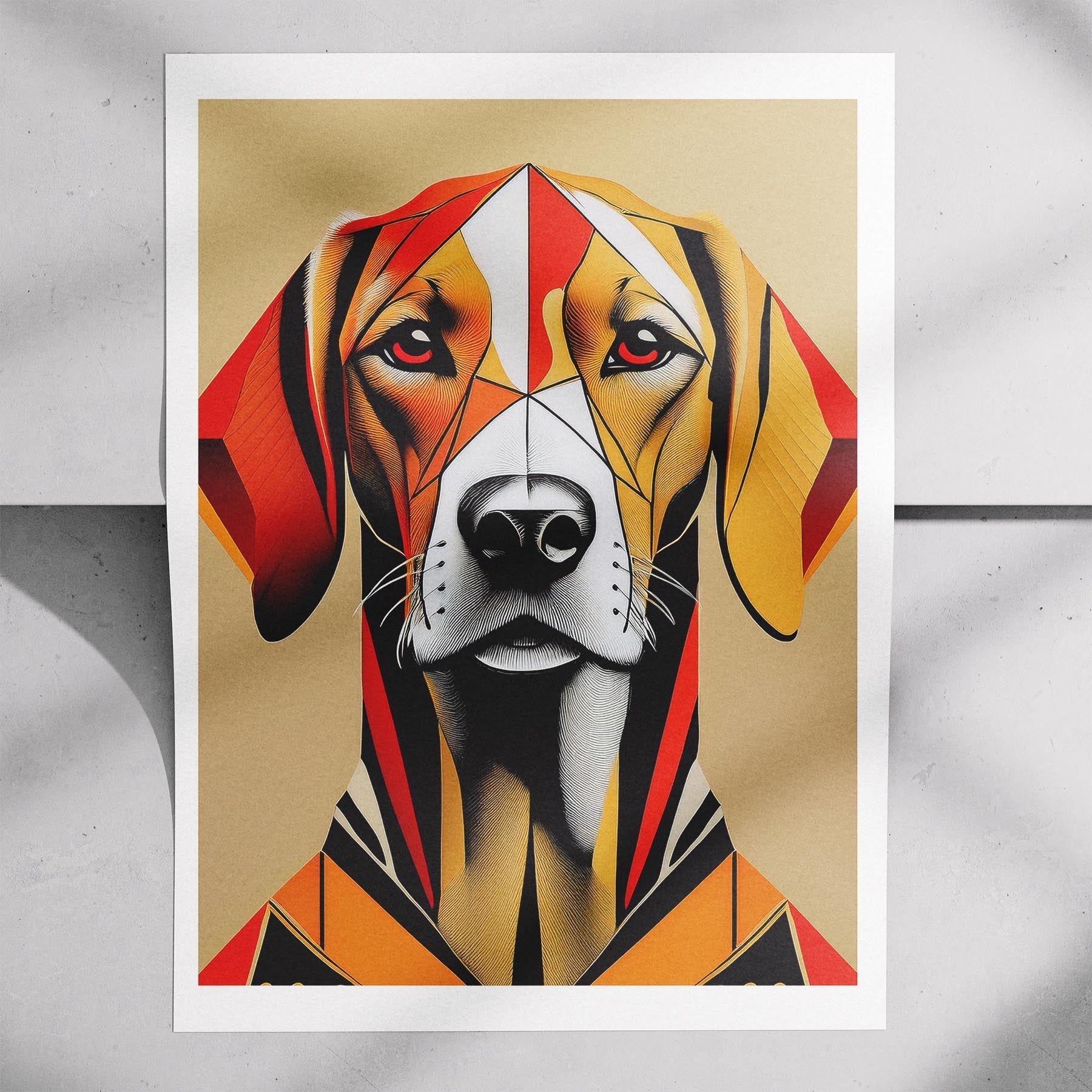 Hungarian Vizsla Geometric Orange Series image 7