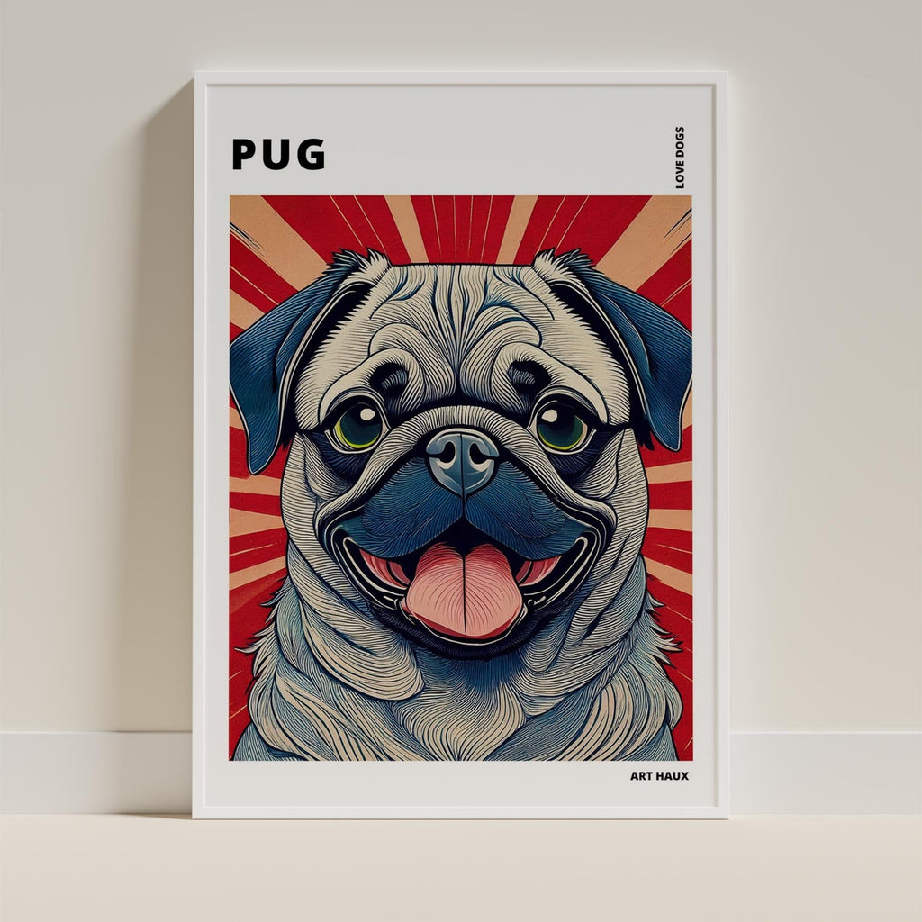 Pug Hokusai Japanese Inspired Dog Series with Text image 8