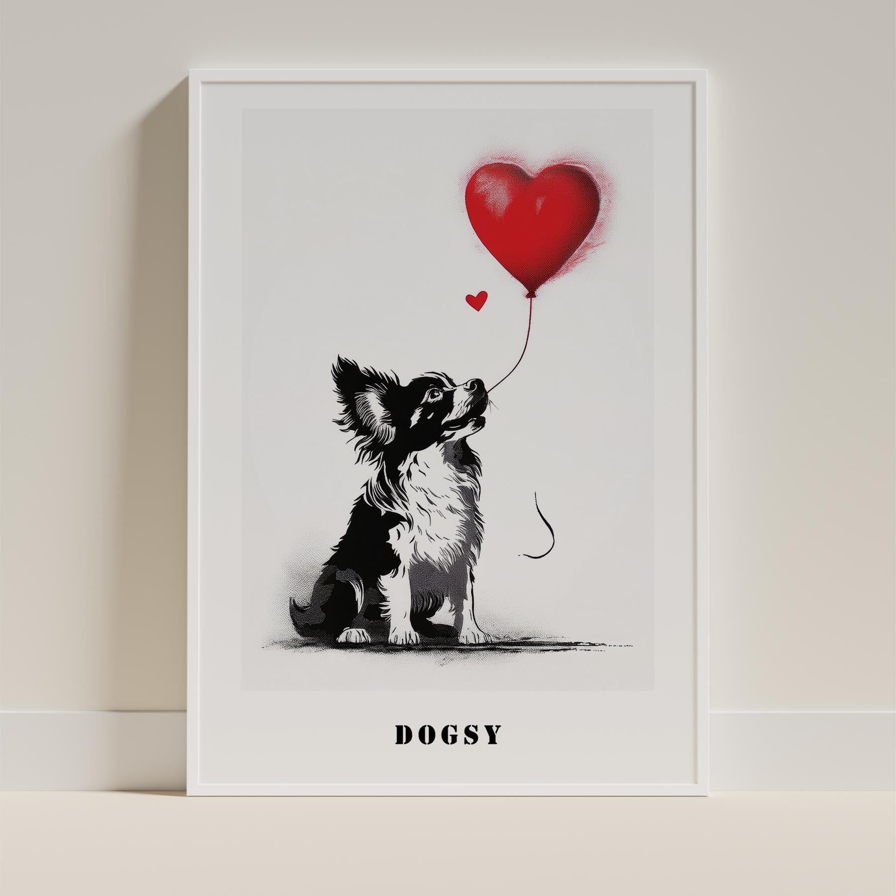 Papillon DOGSY Series inspired by the Art of Banksy with text Dogsy image 9