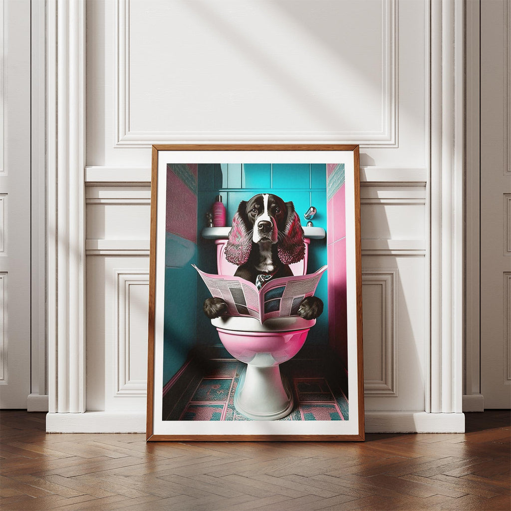 Cocker Spaniel Toilet Dogs PInk and Turquise image 4