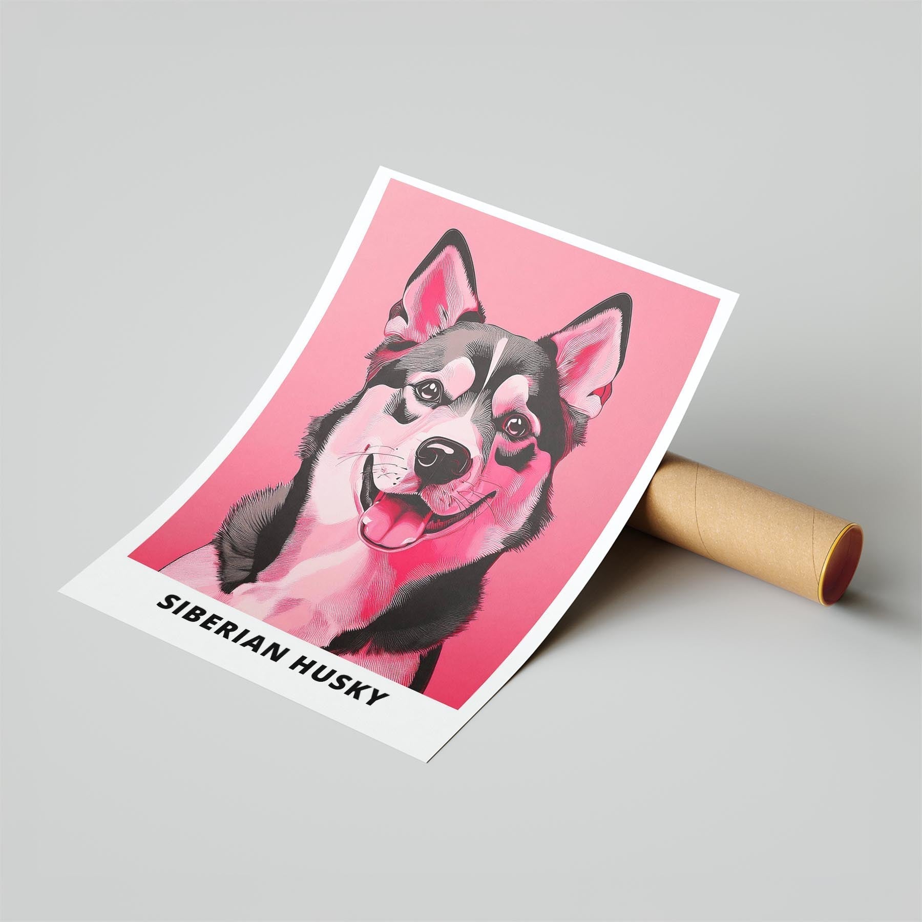 Siberian Husky Pink and Black Dog Series 1 image 6