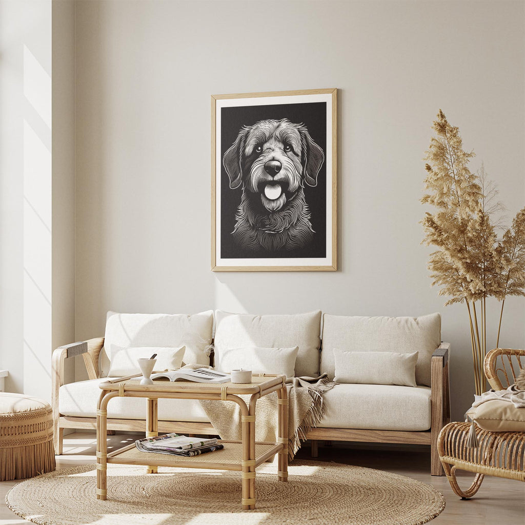 Spanish Water Dog Line Dog Series in Black and White image 2