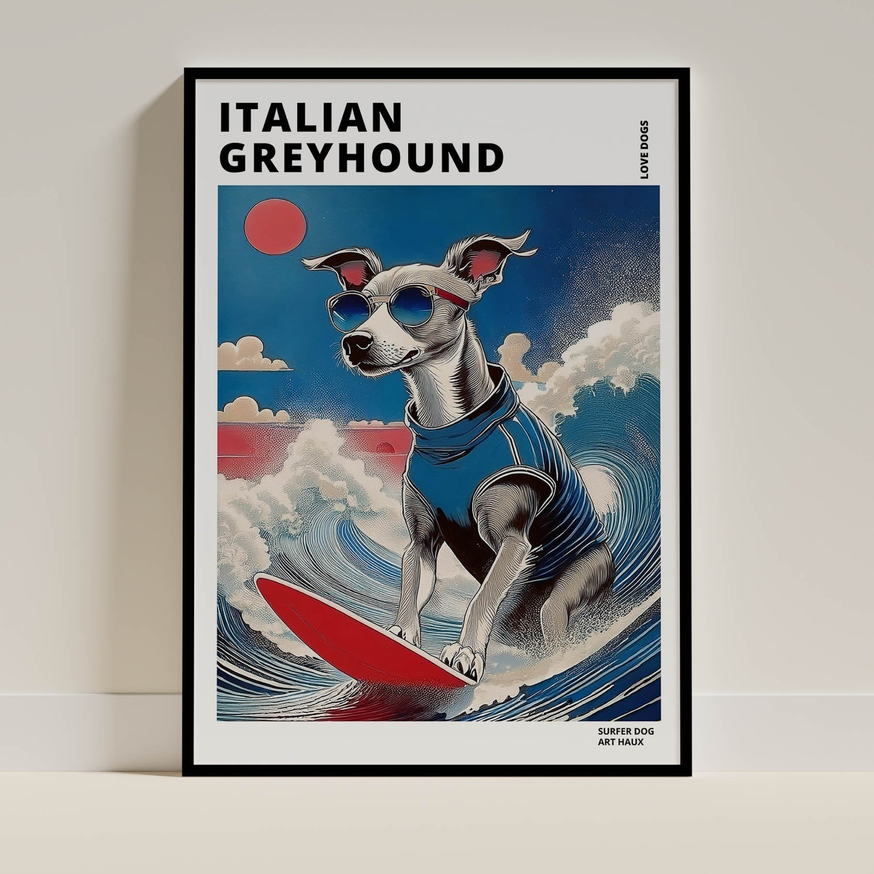 Italian Greyhound Dog Art Print Unframed | 4 Unique Designs | Wall Art Gift for Dog Lovers | Dogsy & Co