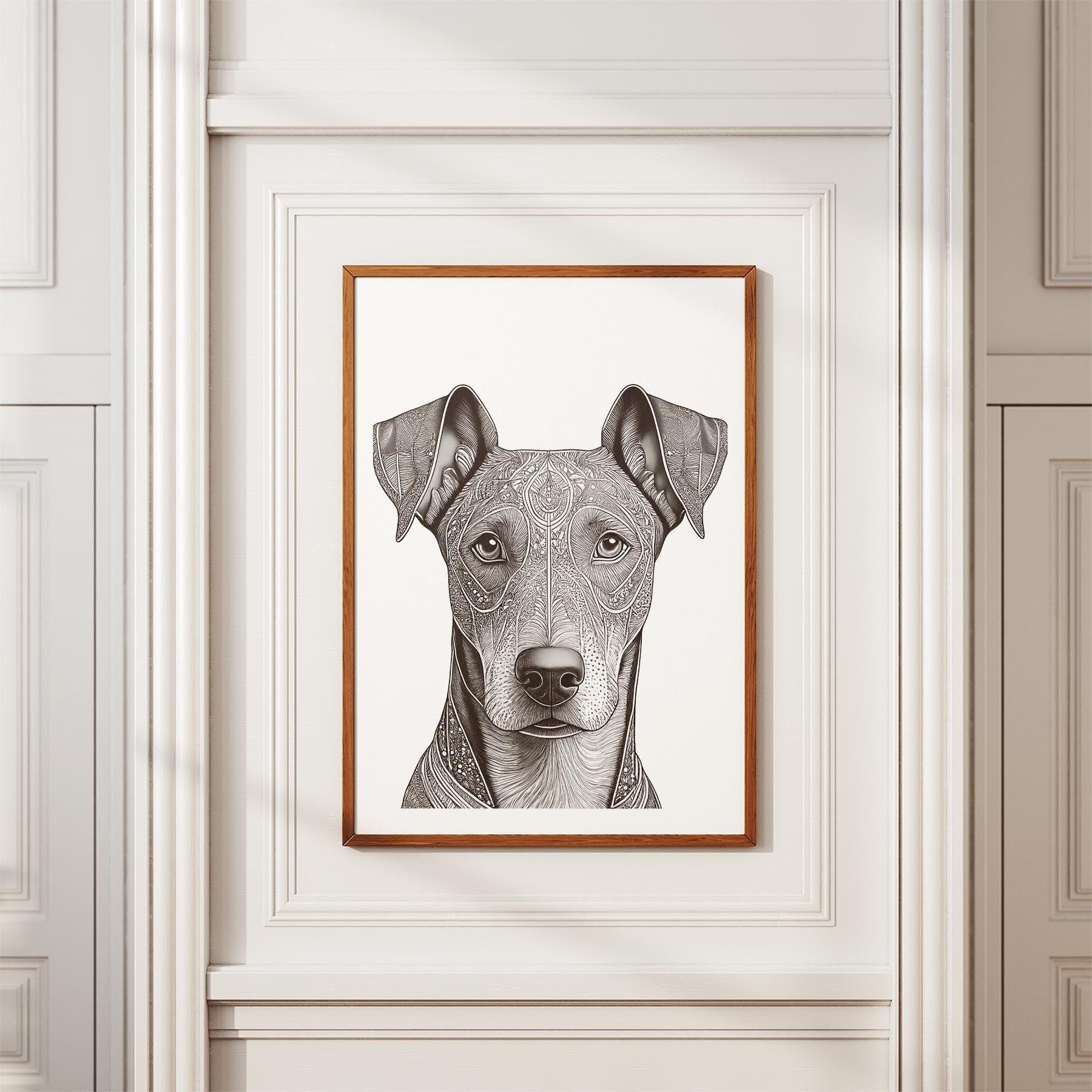 Doberman Mandala Black and White Dog Series image 3