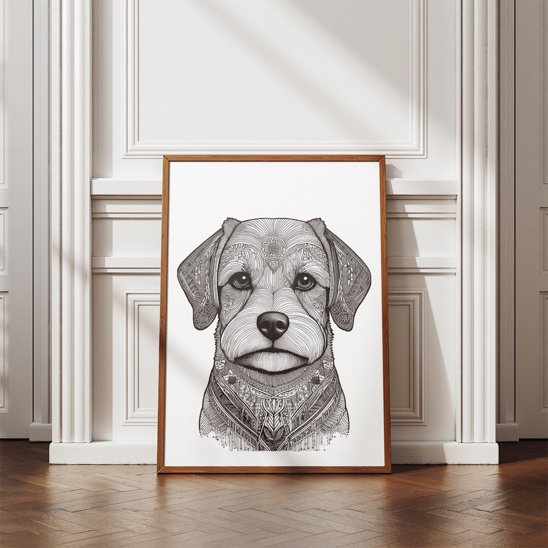 Maltese Mandala Black and White Dog Series image 4