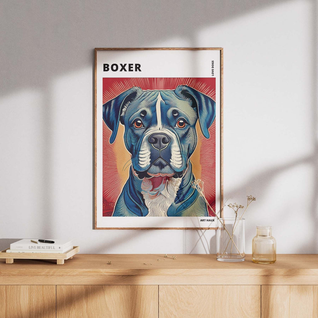Boxer Hokusai Japanese Inspired Dog Series with Text image 7