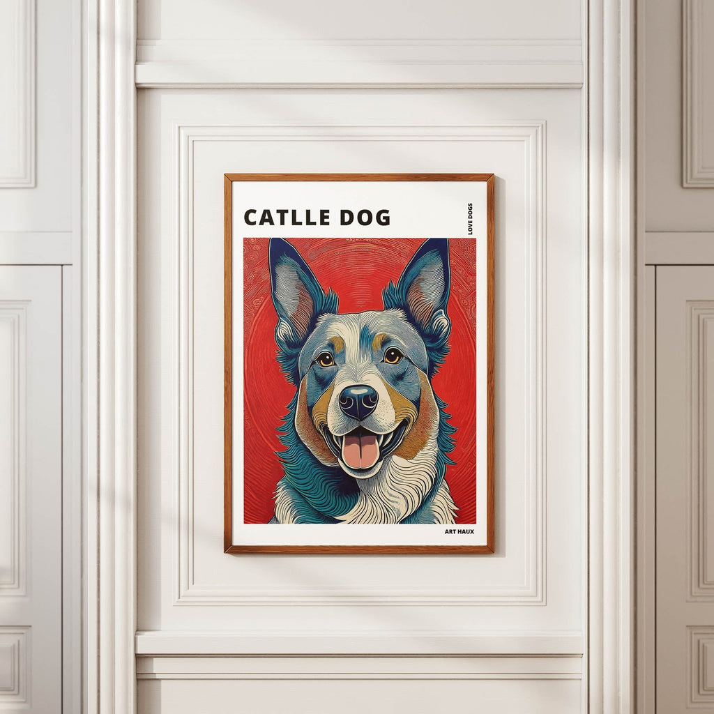 Cattle Dog Hokusai Japanese Inspired Dog Series with Text image 3