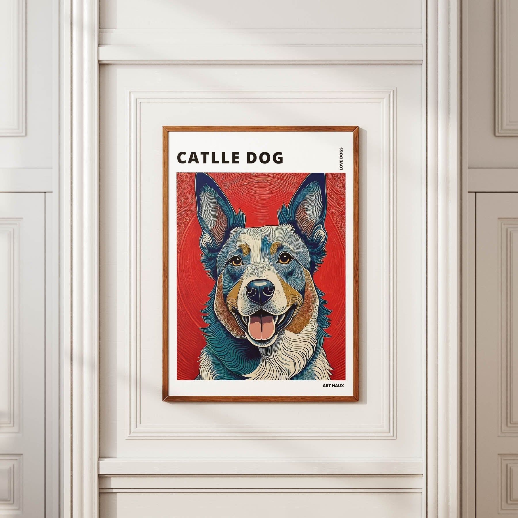 Cattle Dog Hokusai Japanese Inspired Dog Series with Text image 3
