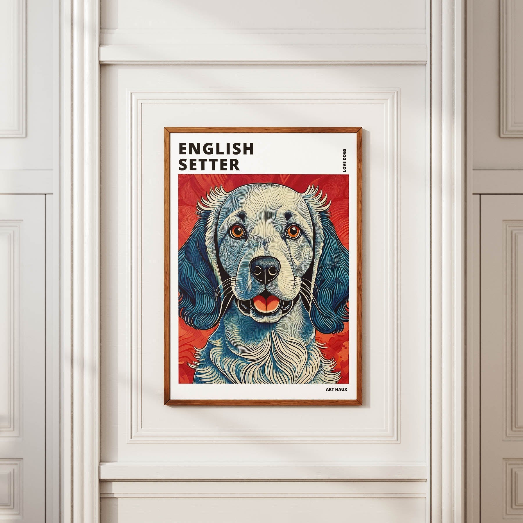 English Setter Hokusai Japanese Inspired Dog Series with Text image 3