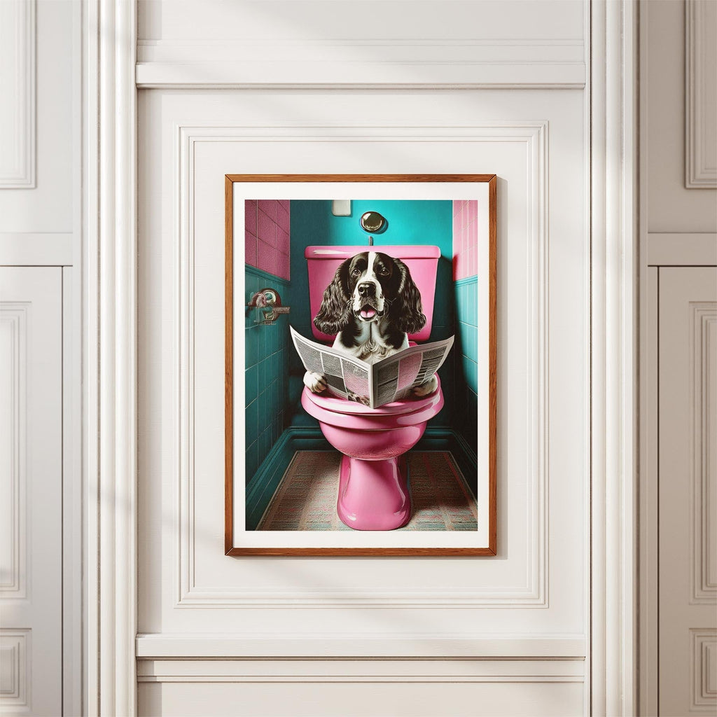 English Springer Spaniel Toilet Dogs PInk and Turquise image 3