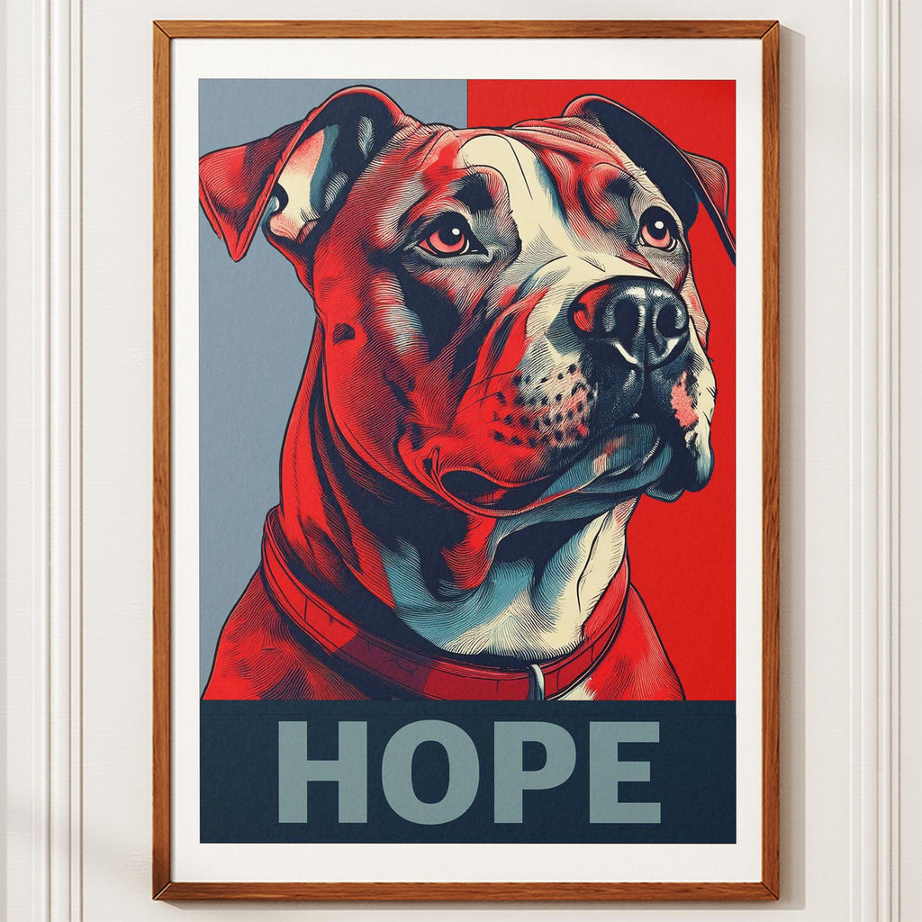 Staffordshire Bull Terrier HOPE Series Inspired by the Obama Poster image 10