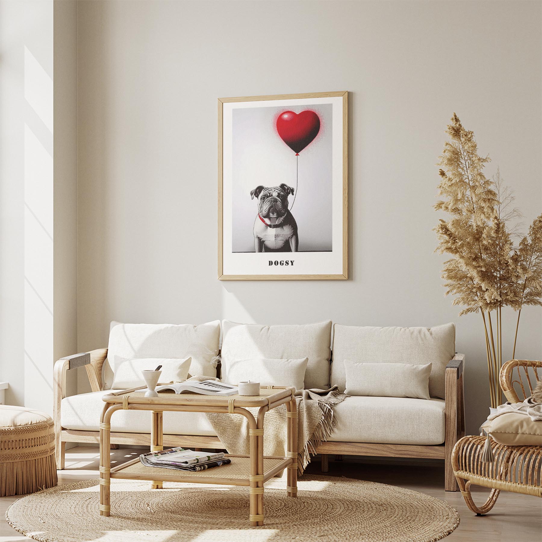 Bulldog DOGSY Series inspired by the Art of Banksy with text Dogsy image 2