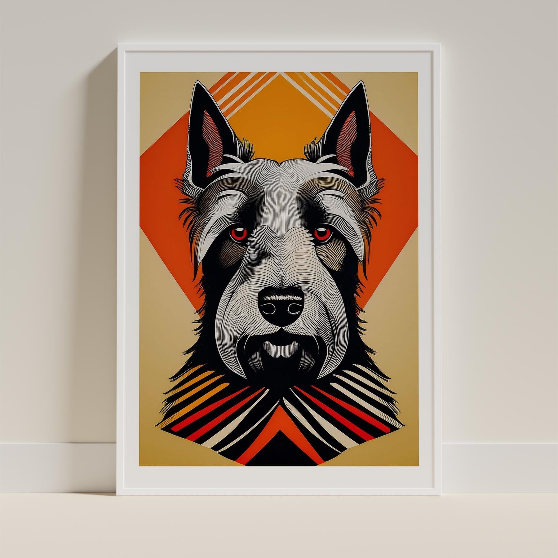 Scottish Terrier Geometric Orange Series image 9