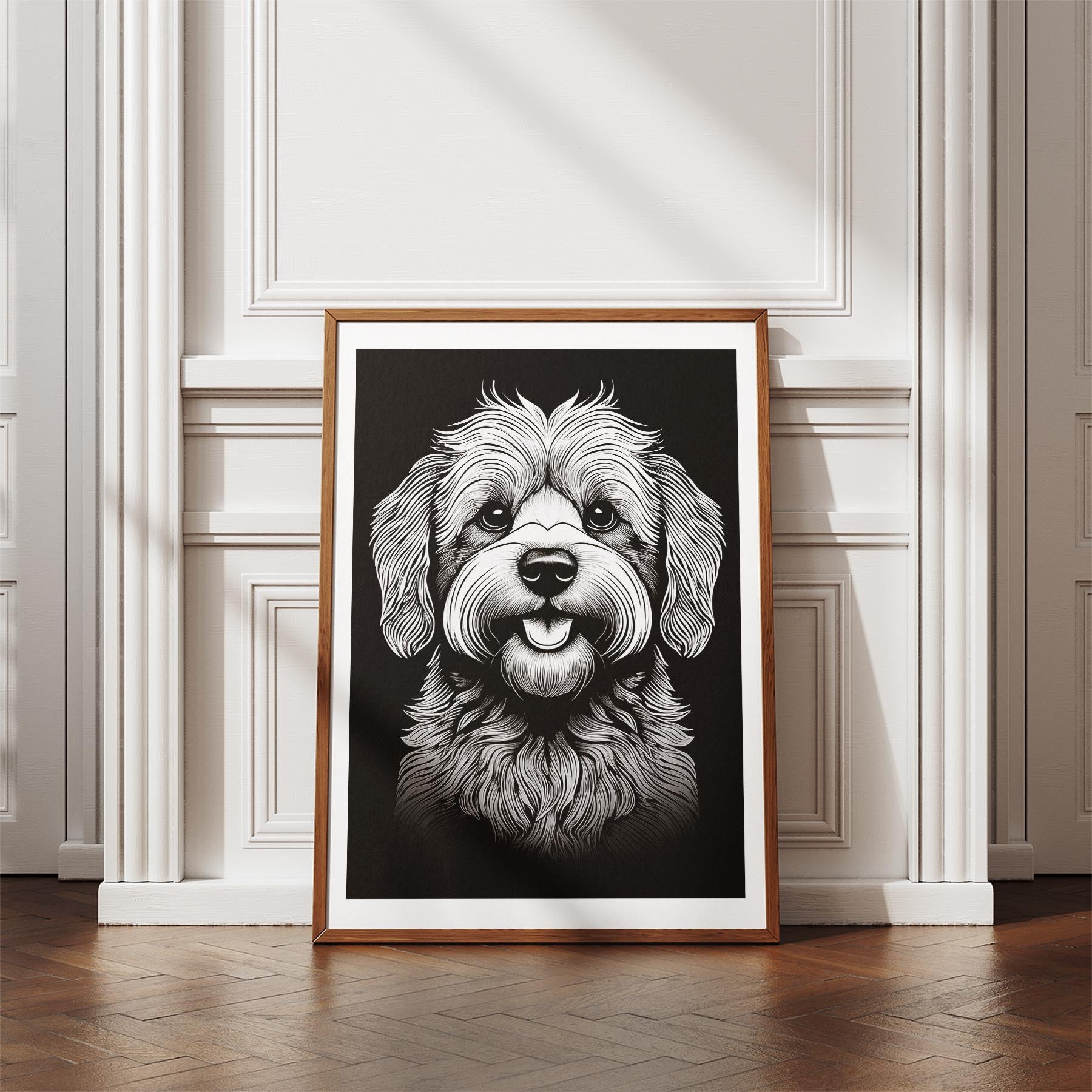 Bichon Frise Line Dog Series in Black and White image 4