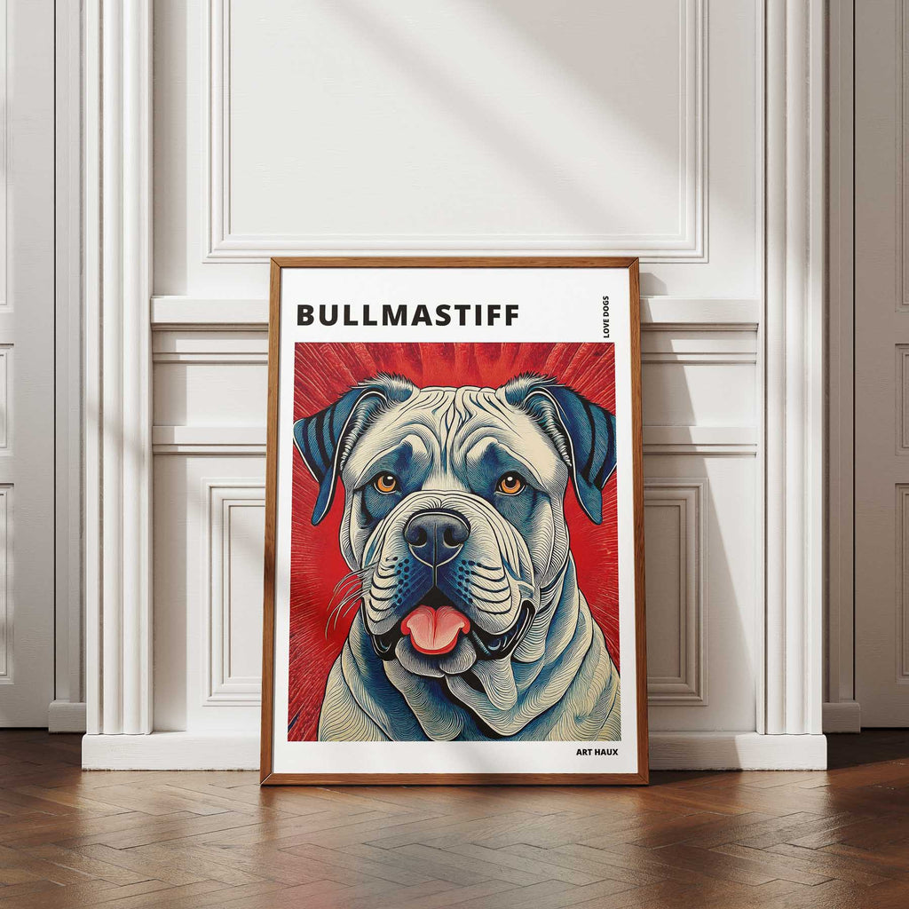 Bullmastiff Hokusai Japanese Inspired Dog Series with Text image 4