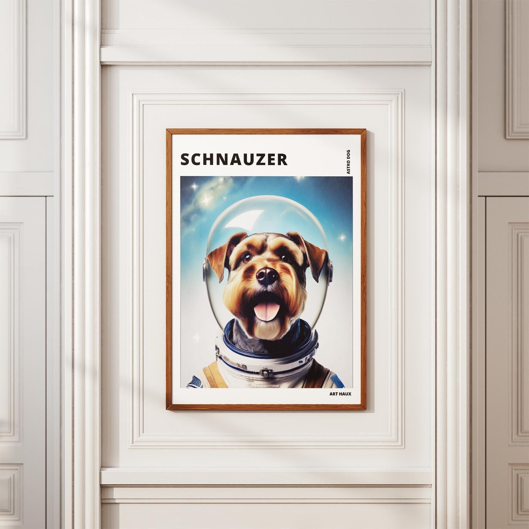 Schnauzer Astronaut Dog Series with Text Astro Dog image 3