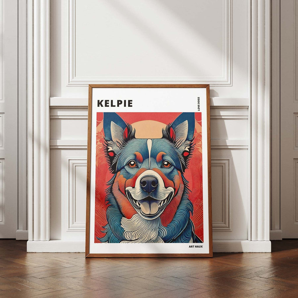 Kelpie Hokusai Japanese Inspired Dog Series with Text image 4