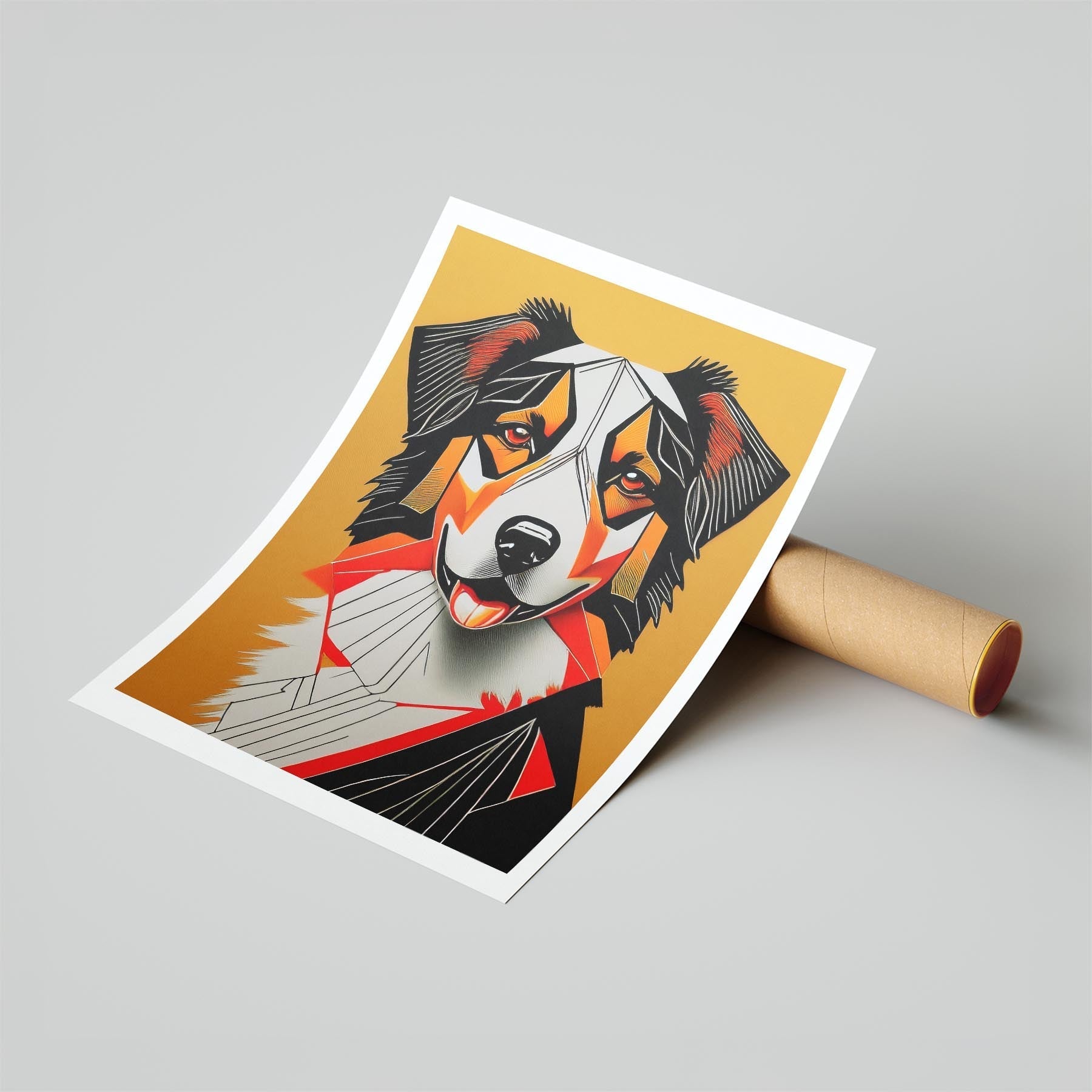 Australian Shepherd Geometric Orange Series image 6