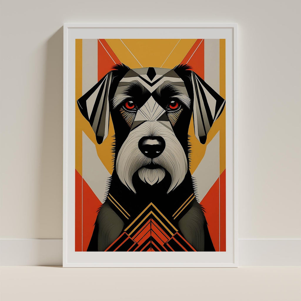 Black Russian Terrier Geometric Orange Series image 9