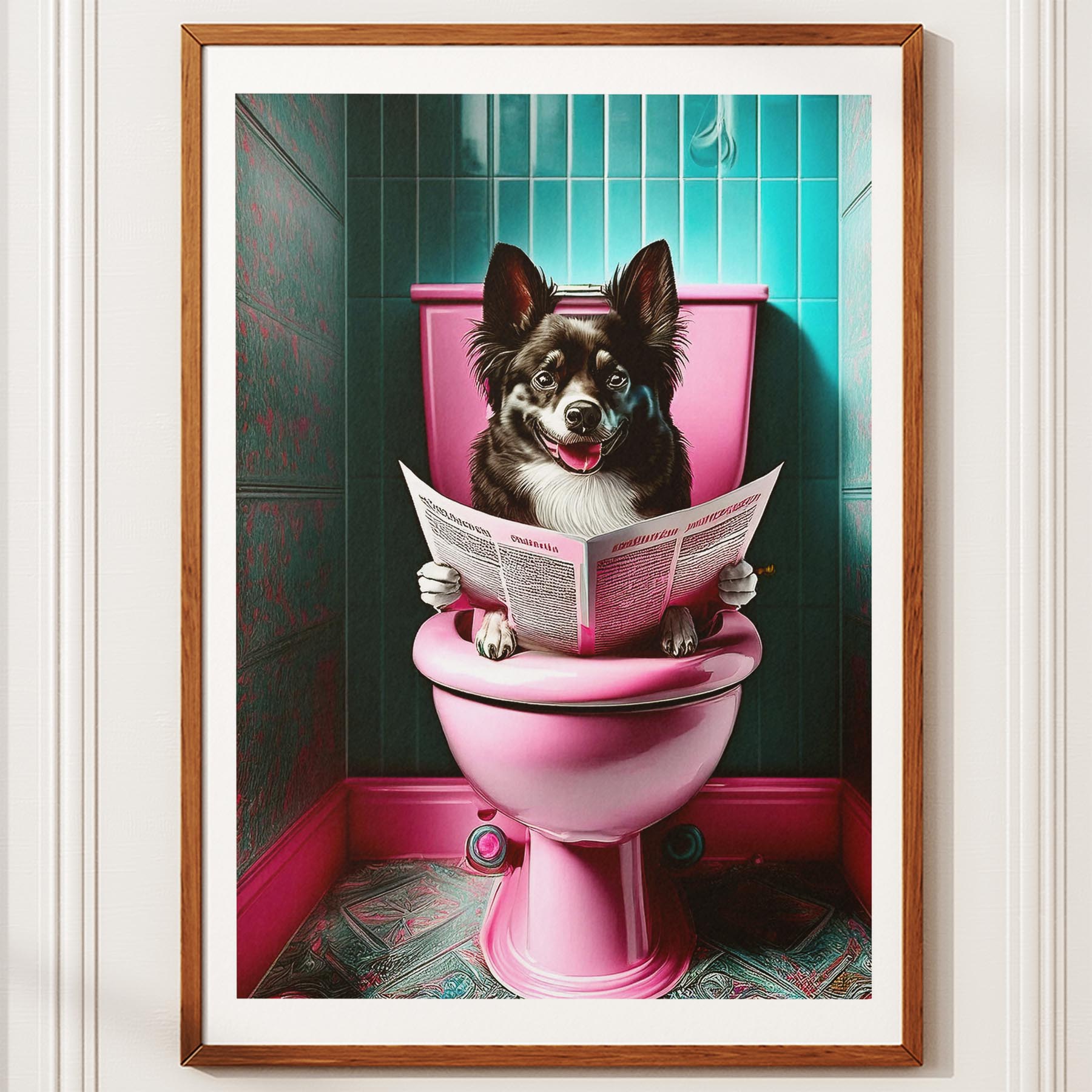 German Spitz Toilet Dogs PInk and Turquise image 10