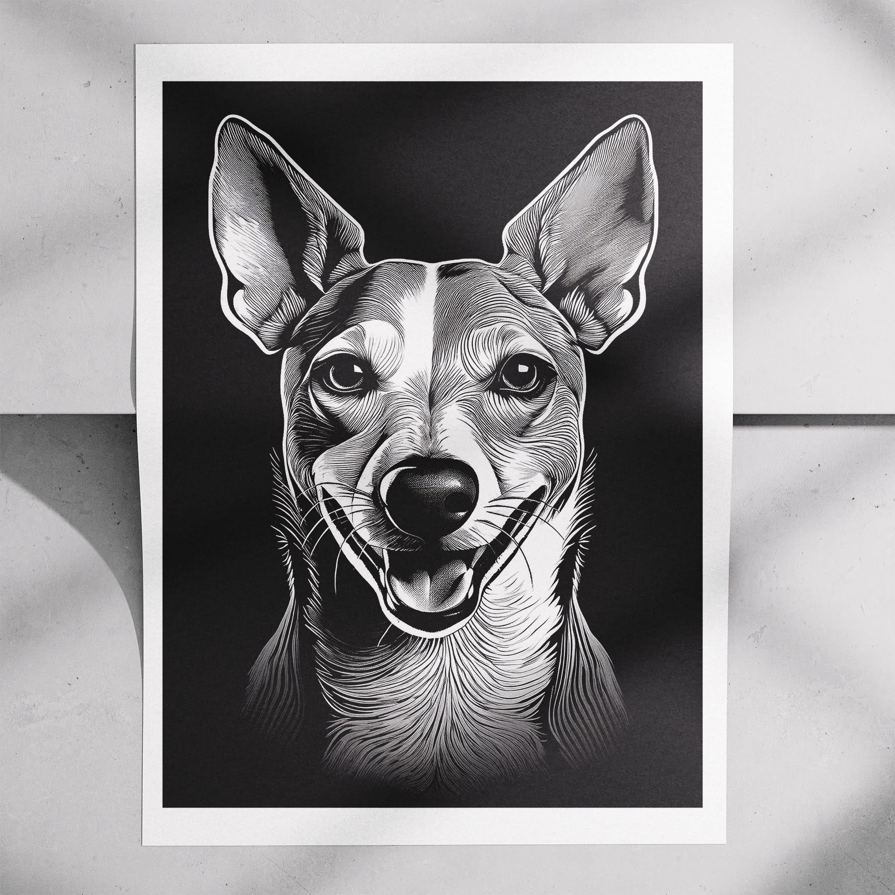 Whippet Line Dog Series in Black and White image 7