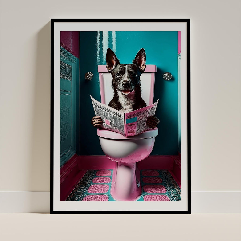 Australian Terrier Toilet Dogs PInk and Turquise image 0
