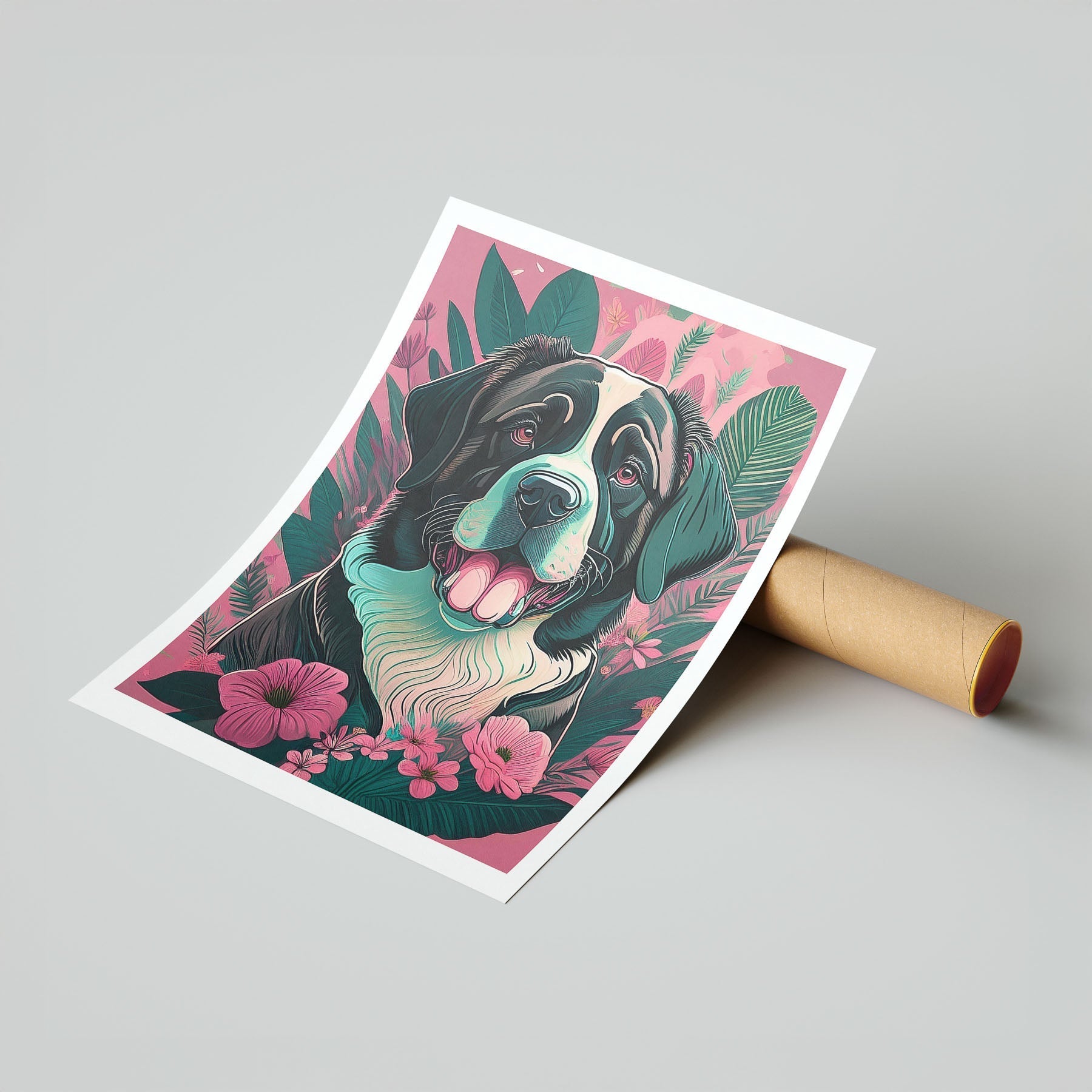 Saint Bernard Flowery Dog image 7