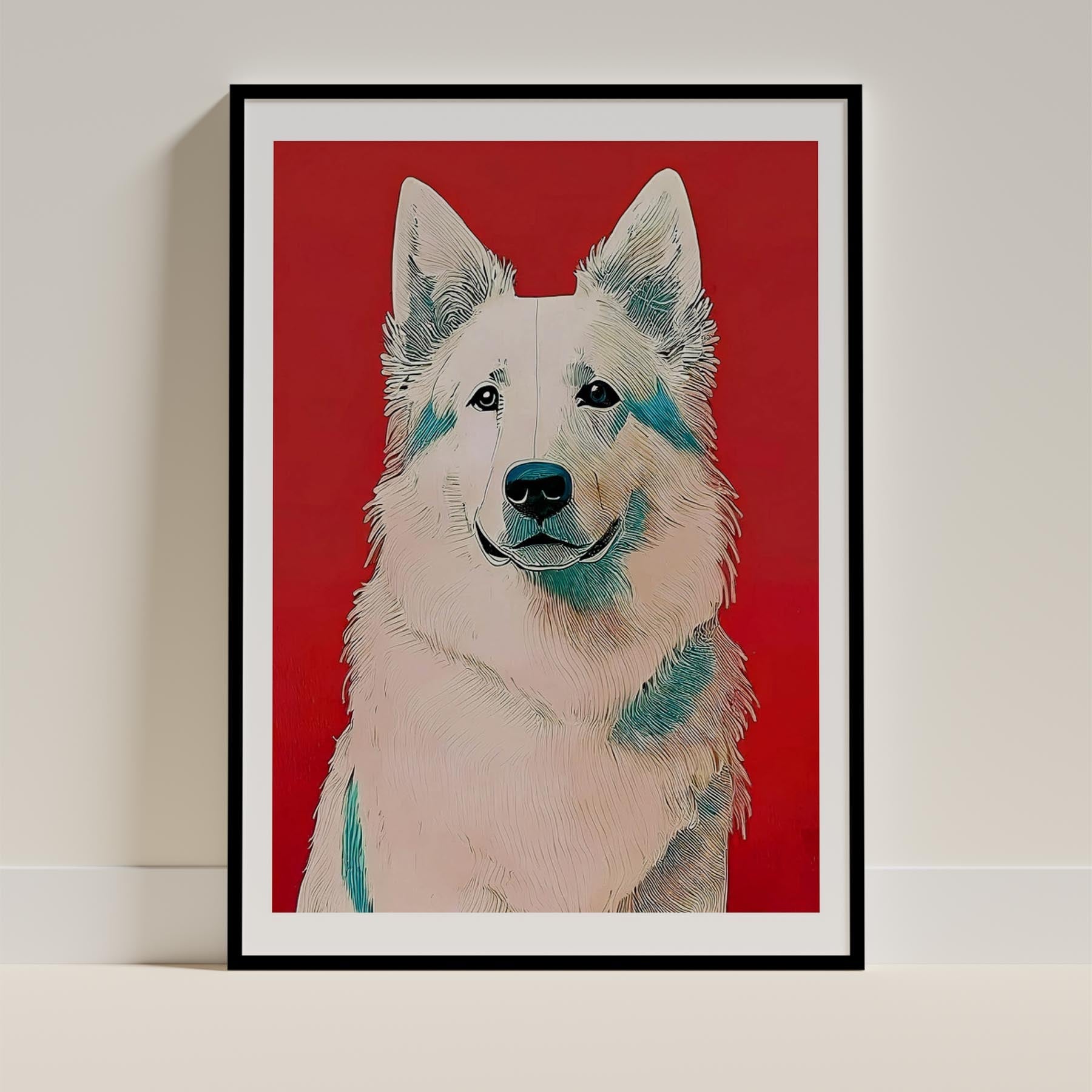 Smithfield Sheepdog Dog Art Print Unframed | 4 Unique Designs | Wall Art Gift for Dog Lovers | Dogsy & Co