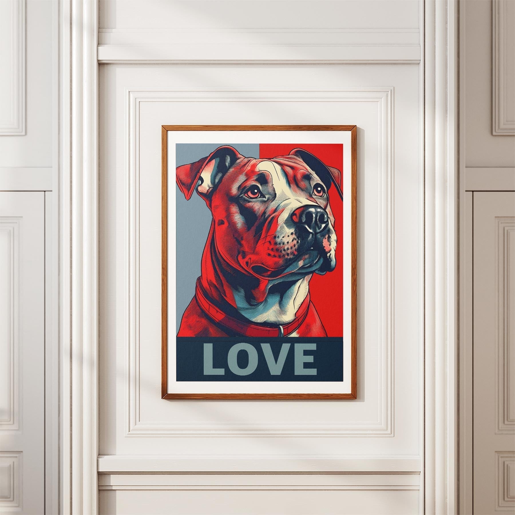 Staffordshire Bull Terrier LOVE Series Inspired by the Obama Poster image 3
