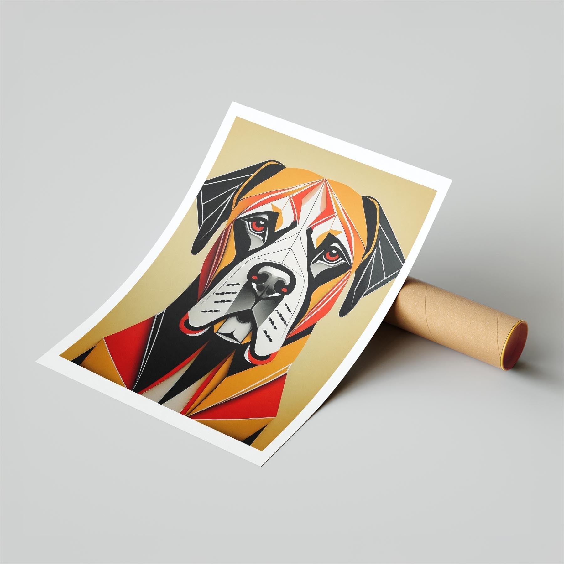 Dogue de Bordeaux Geometric Orange Series image 6