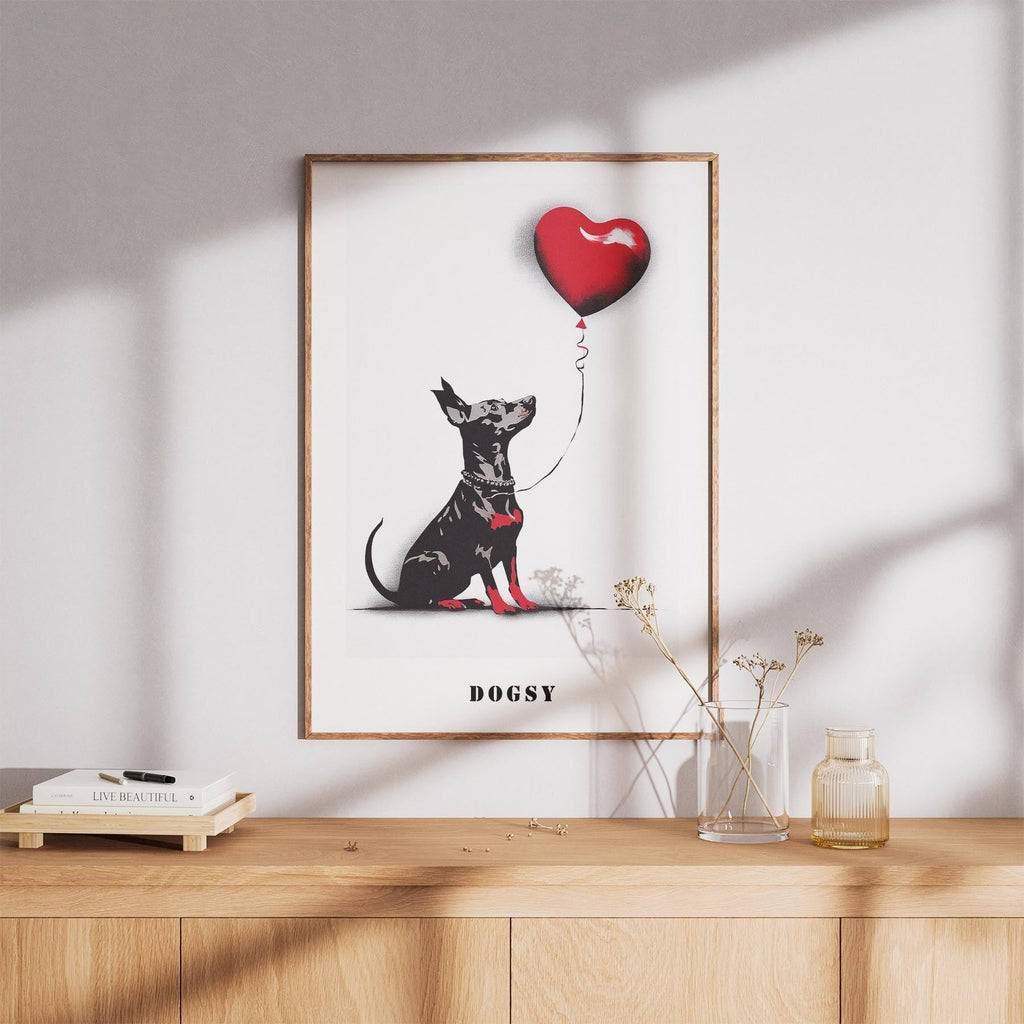 Miniature Pinscher DOGSY Series inspired by the Art of Banksy with text Dogsy image 8