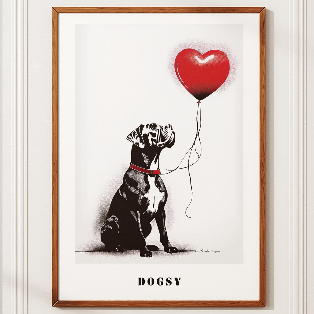 Boxer DOGSY Series inspired by the Art of Banksy with text Dogsy image 10