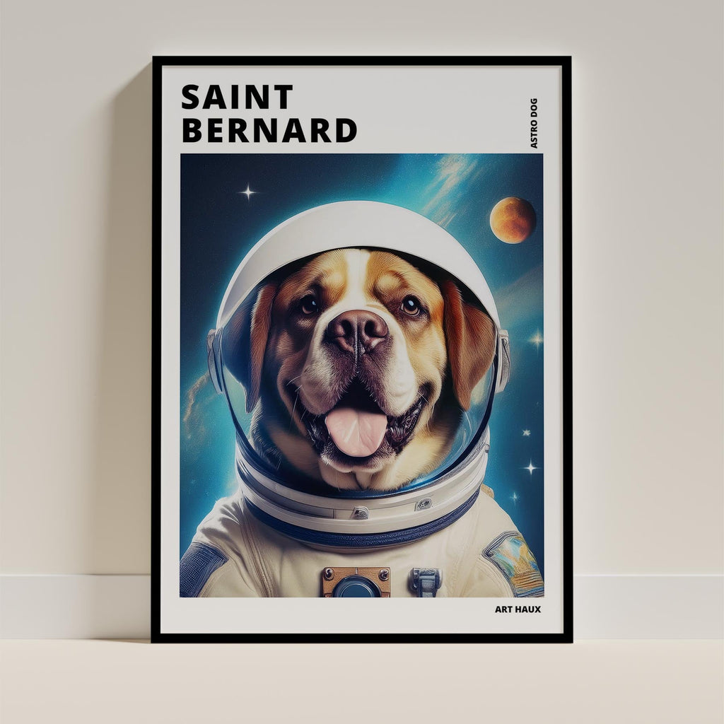 Saint Bernard Astronaut Dog Series with Text Astro Dog image 11