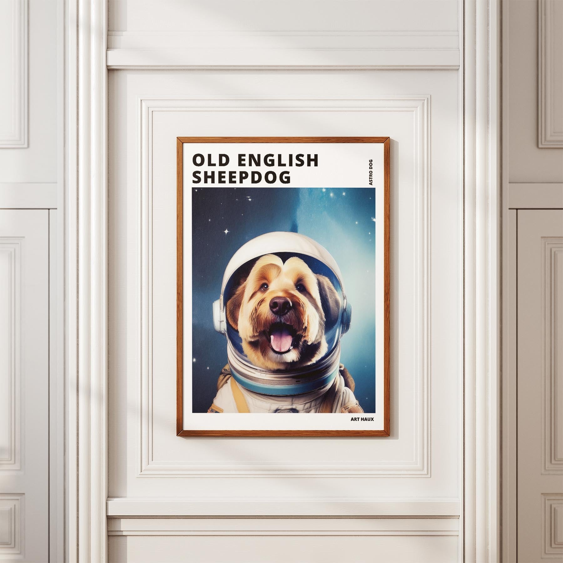 Old English Sheepdog Astronaut Dog Series with Text Astro Dog image 3