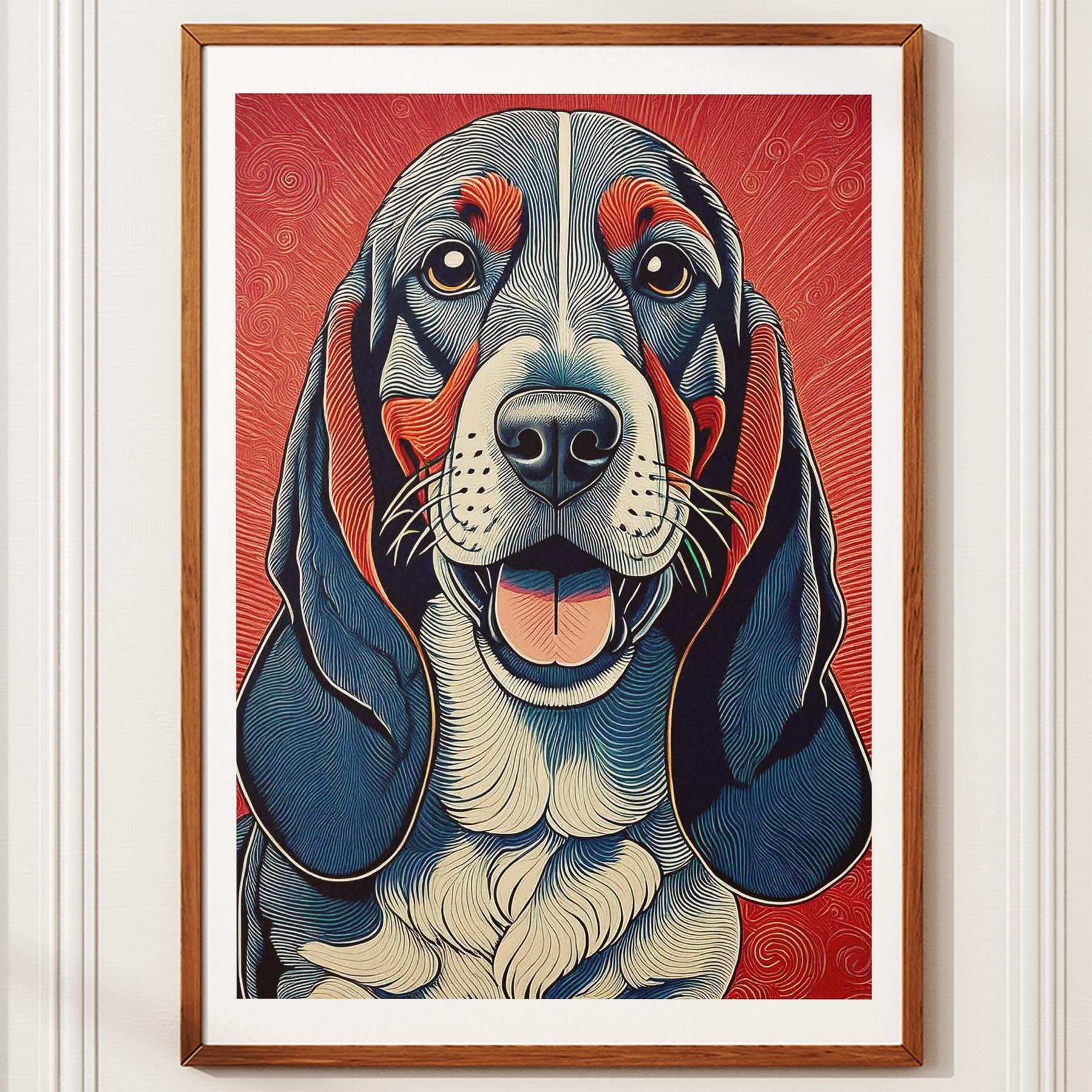 Basset Hound Hokusai Japanese Inspired Dog Series image 10