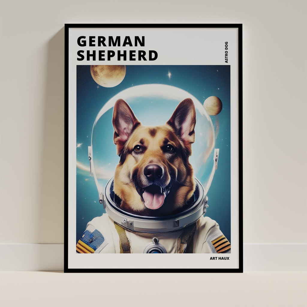 German Shepherd Astronaut Dog Series with Text Astro Dog image 0