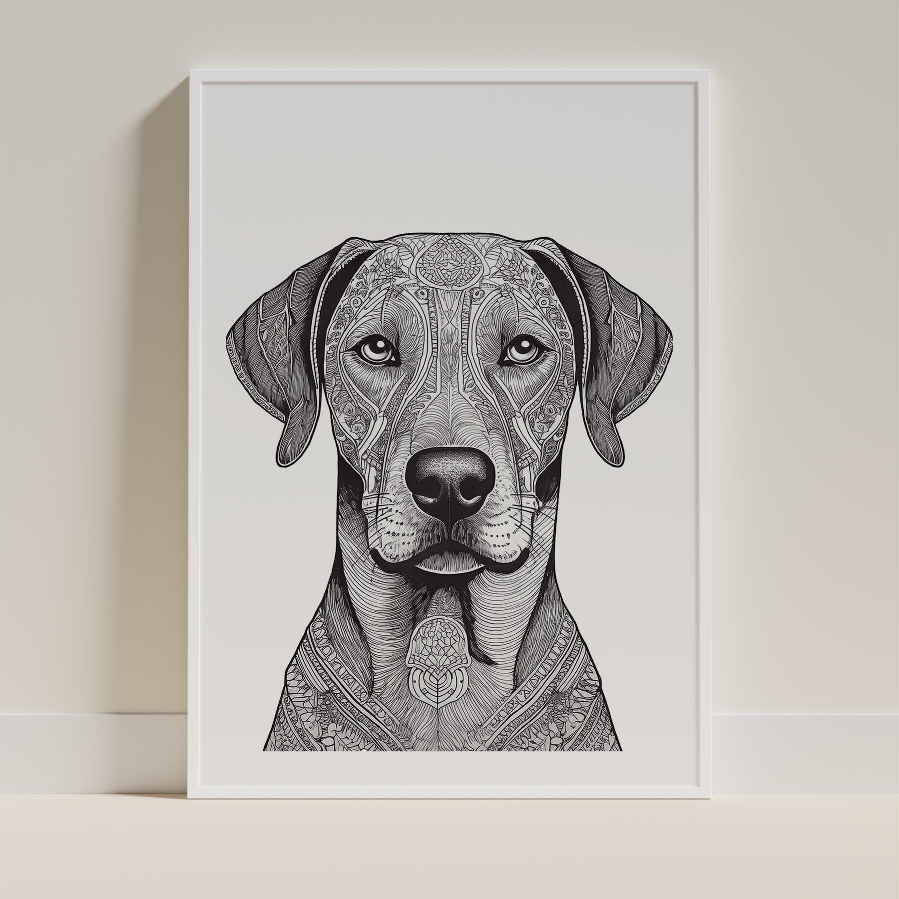 Rhoedesian Ridgeback Mandala Black and White Dog Series image 9