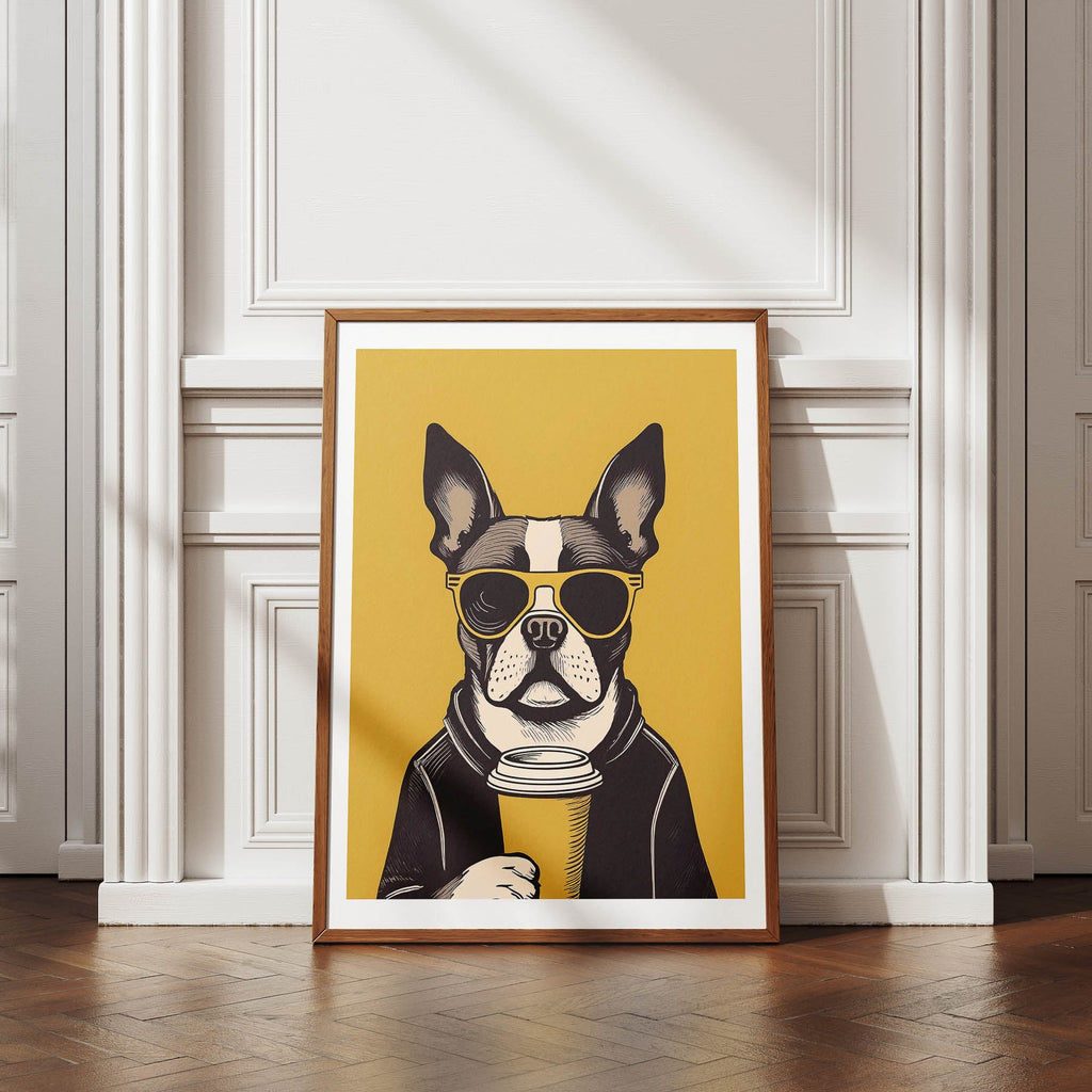 Boston Terrier Chillin Coffee Dog image 4