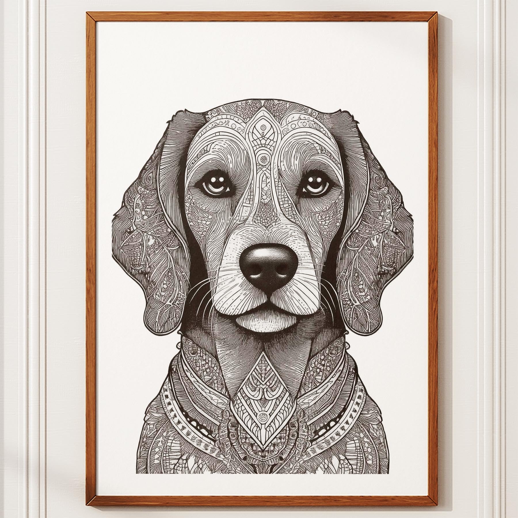 Cavoodle Mandala Black and White Dog Series image 10