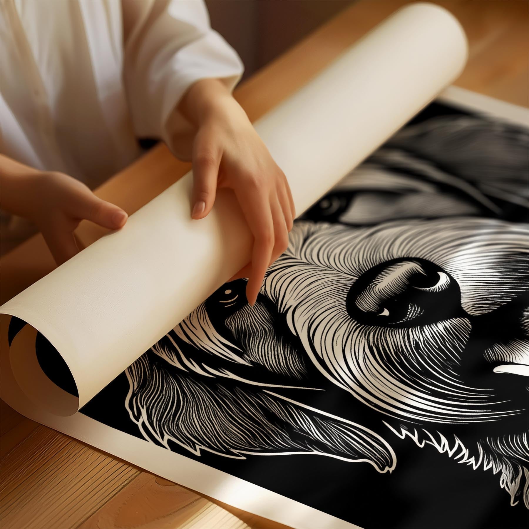 Cobberdog Line Dog Series in Black and White image 3