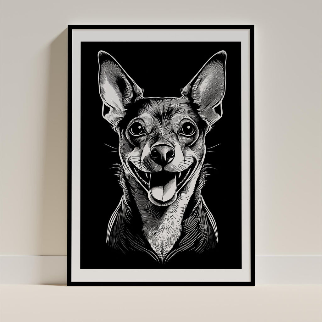 Miniature Pinscher Line Dog Series in Black and White image 0