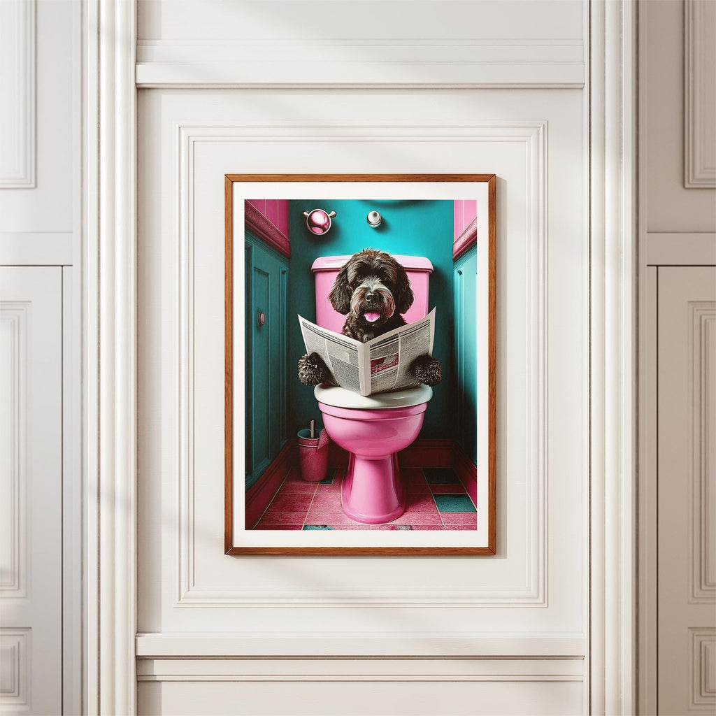 Spanish Water Dog Toilet Dogs PInk and Turquise image 3