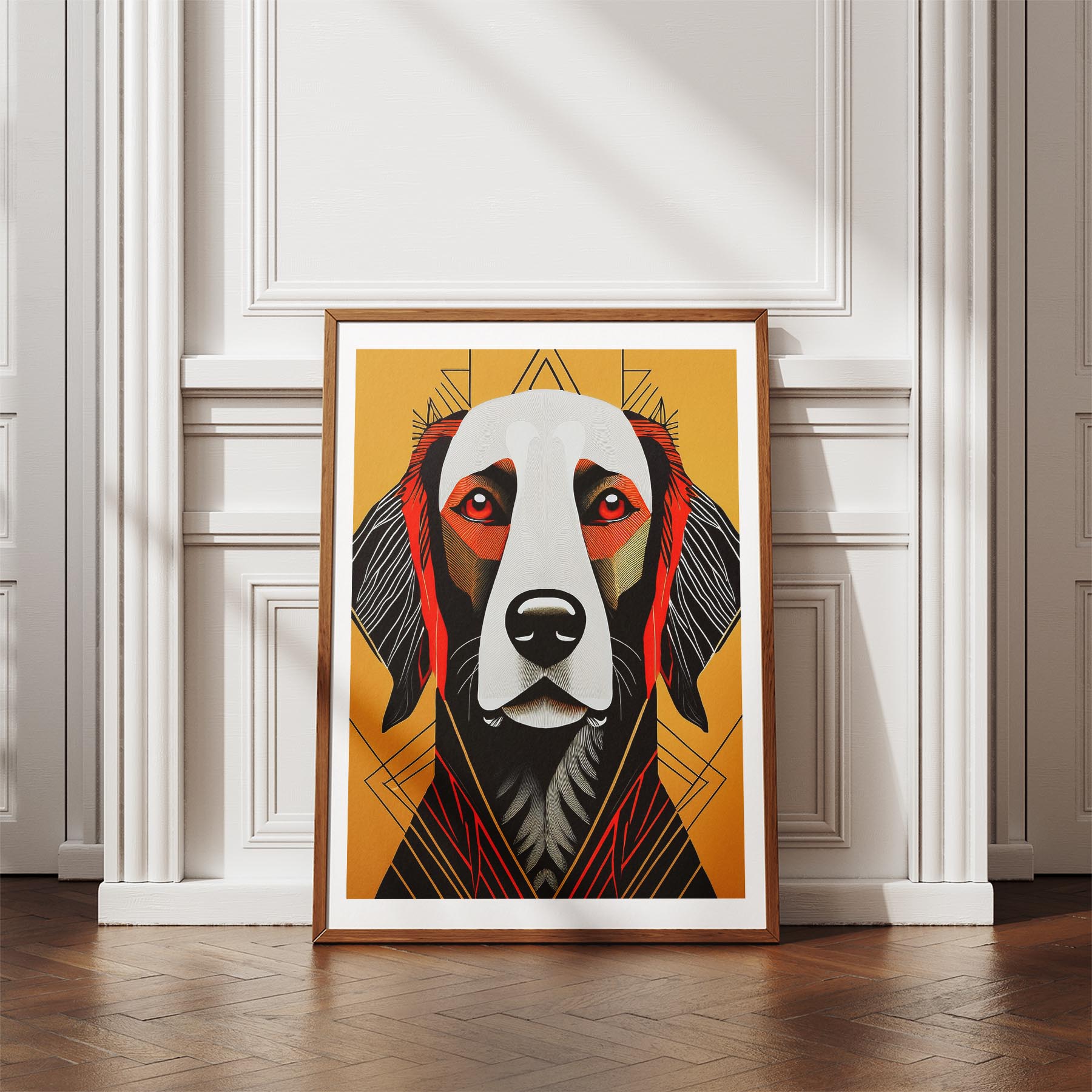 Curly Coated Retriever Geometric Orange Series image 4