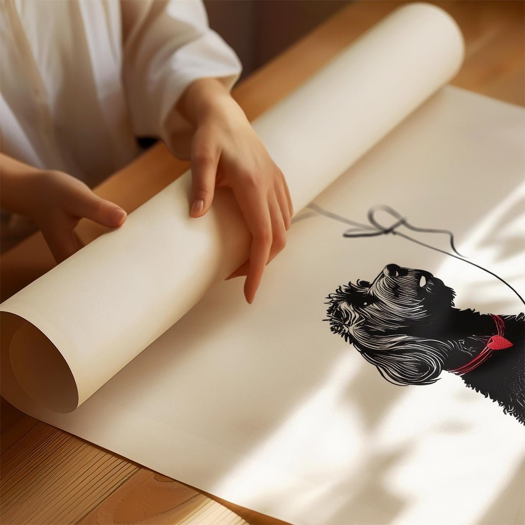 Spanish Water Dog DOGSY Series inspired by the Art of Banksy with text Dogsy image 1