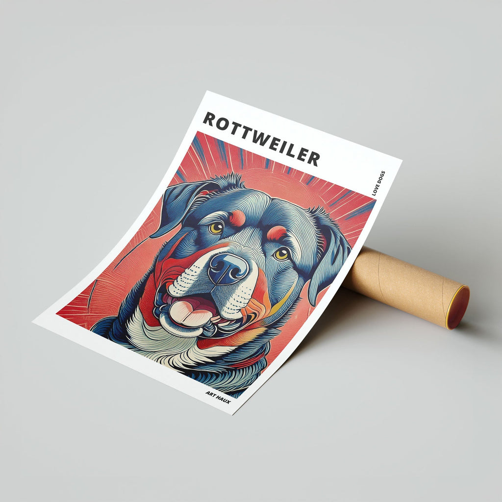 Rottweiler Hokusai Japanese Inspired Dog Series with Text image 6