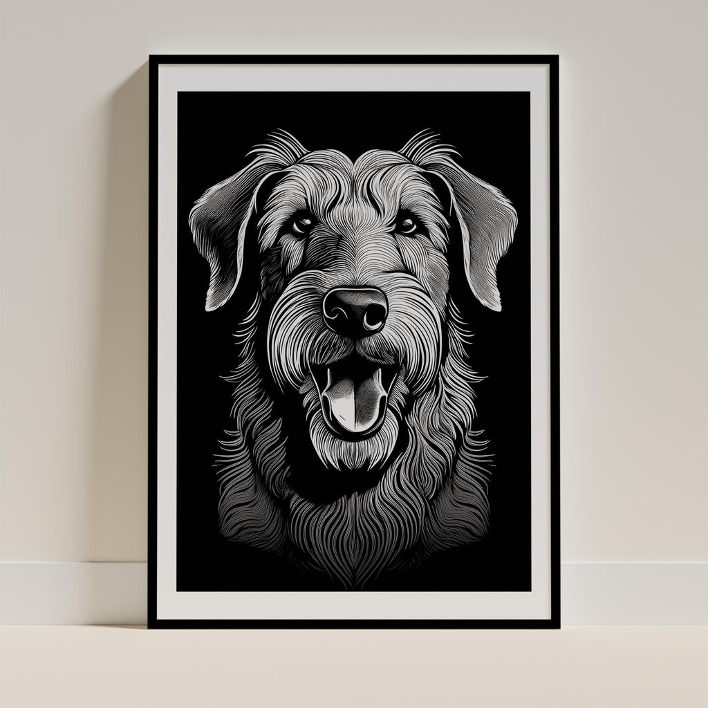 Irish Wolfhound Line Dog Series in Black and White image 0