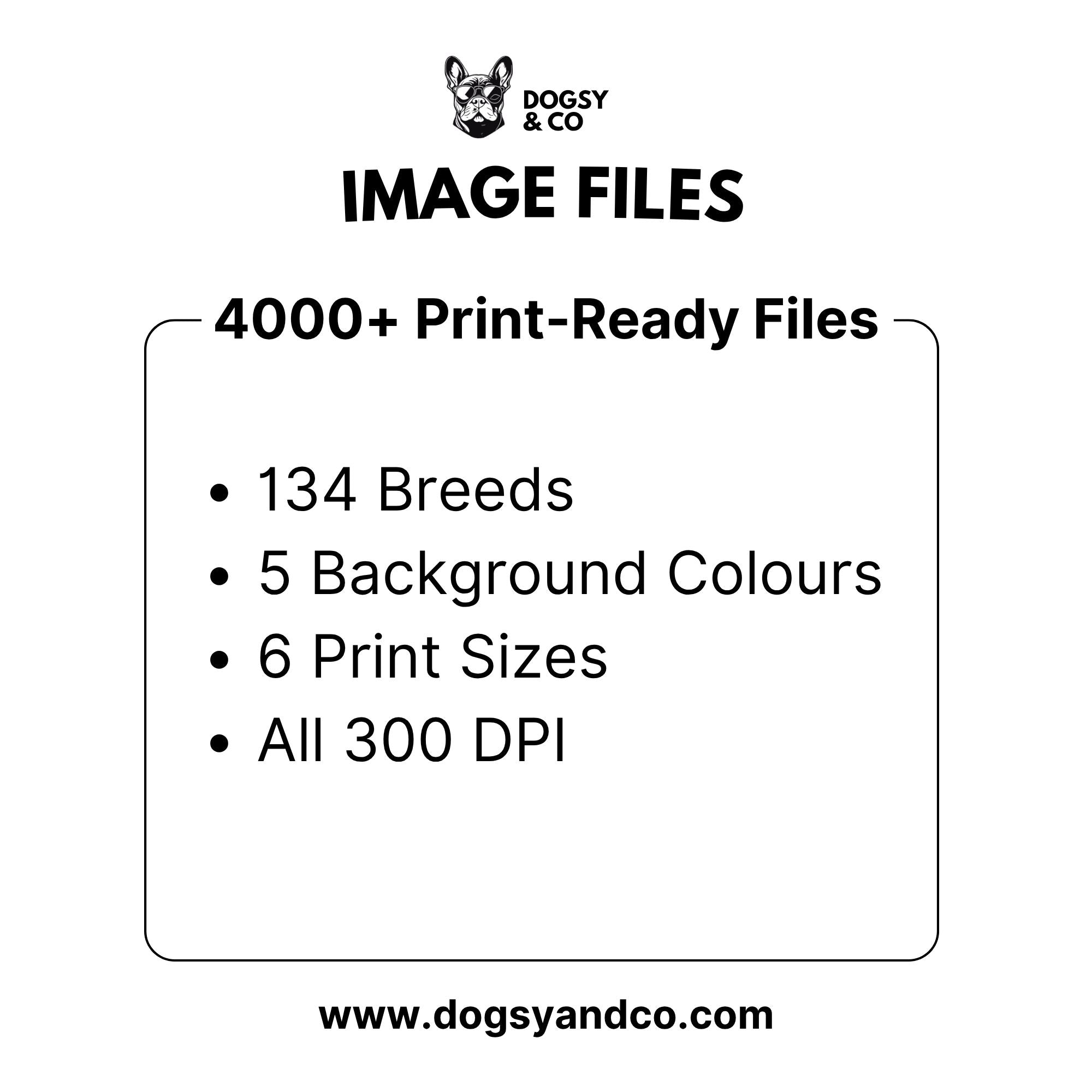Scandinavian Nursery Dog Art Collection — 134 Breeds, 5 Colours, 6 Print Sizes | Digital Download