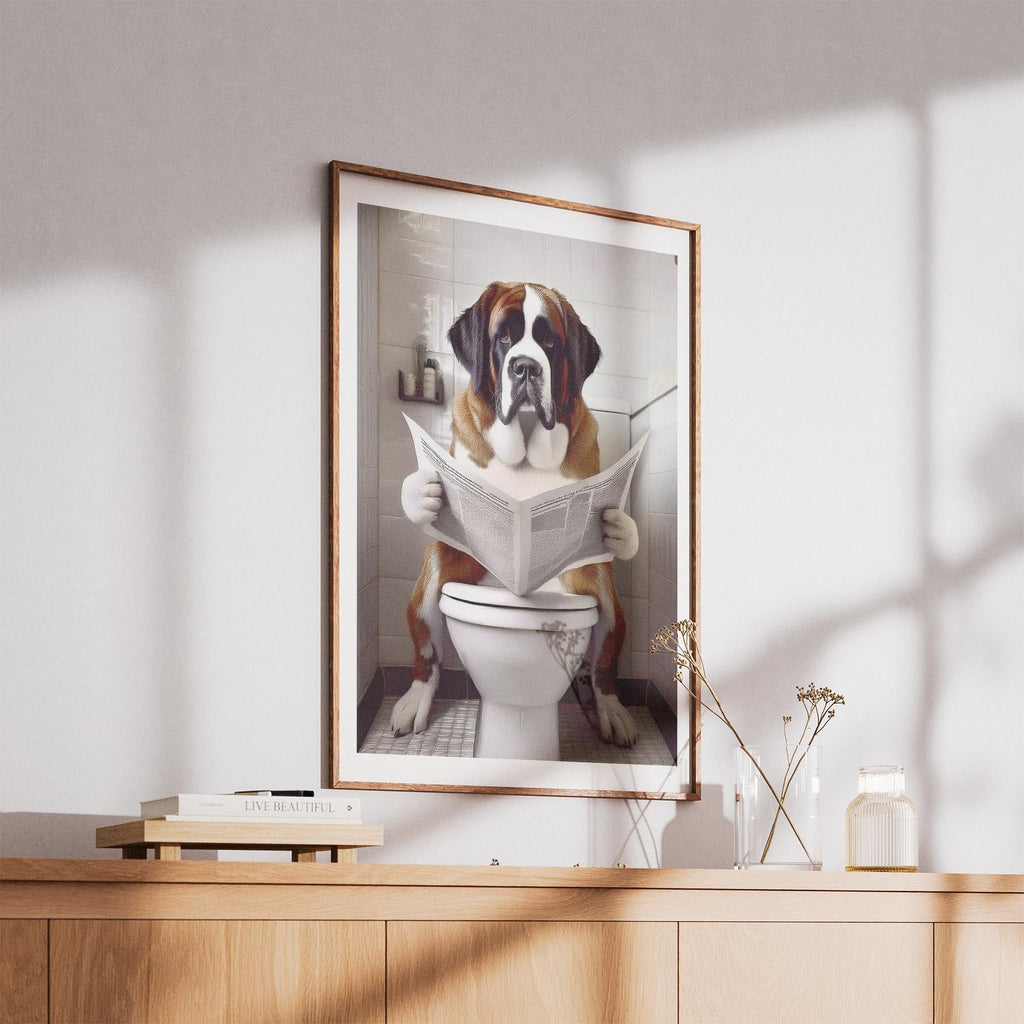 Saint Bernard Toilet Humour Dog Series image 5