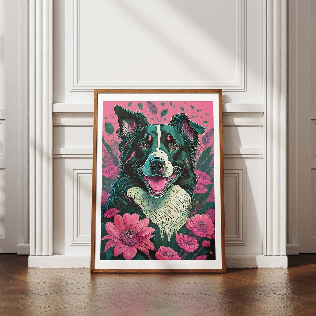 Border Collie 3 Flowery Dog image 4