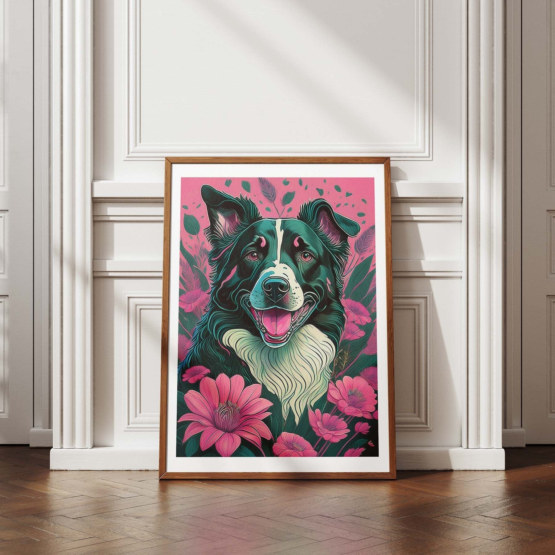 Border Collie 3 Flowery Dog image 4